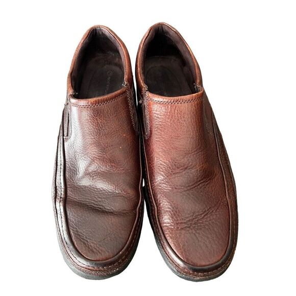 Rockport leather Brown Loafers Dark Brown Tumbled man size 13